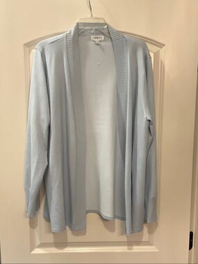 Light Blue Open-Front Women's Cardigan